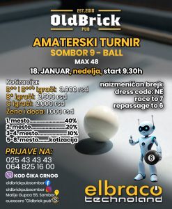 Amaterski Turnir u bilijaru ove nedelje u Somboru