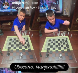 ВУЧИЋ ОДРЖАО РЕЧ: Андрији из Бајине Баште стигао специјални шах