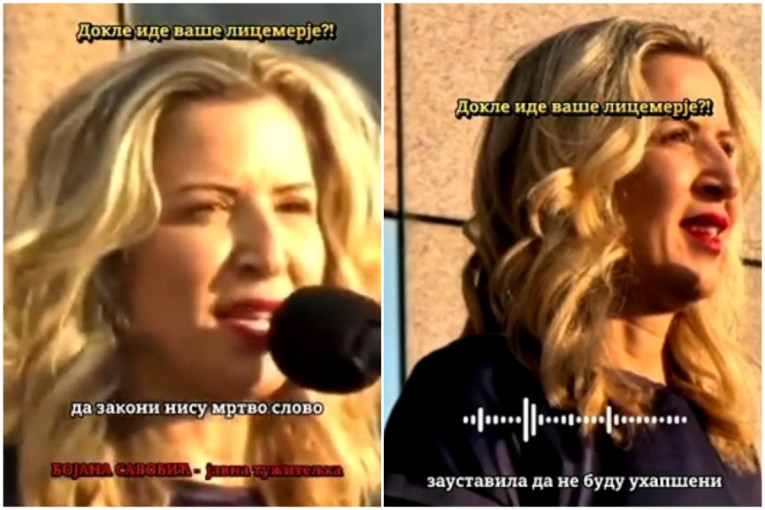 (ВИДЕО) Тужитељка стала пред блокадере, па кренуо хаос! После говора Бојане Савовић уследили крвави сукоби с полицијом