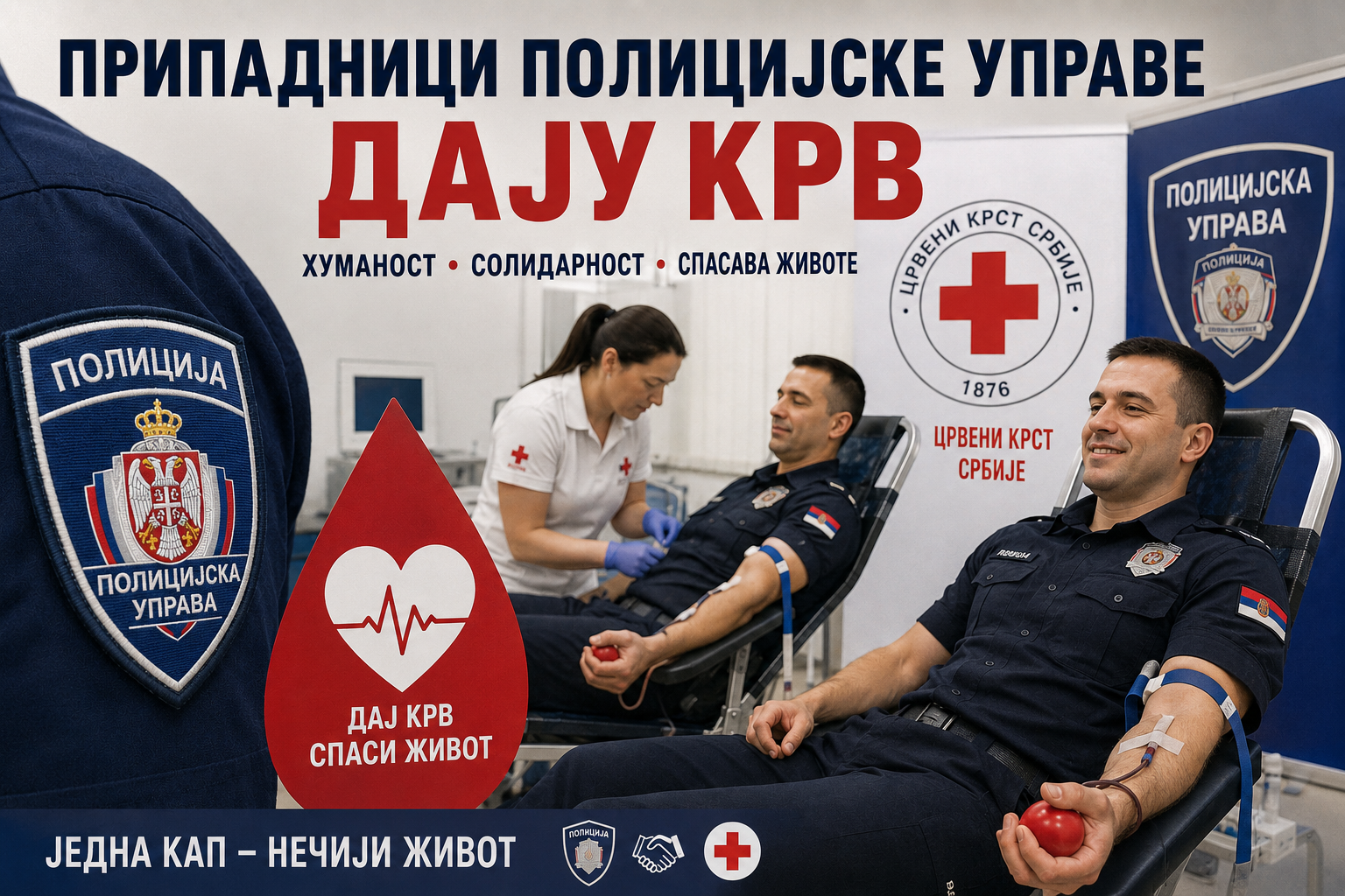 Припадници Полицијске управе дају крв у суботу