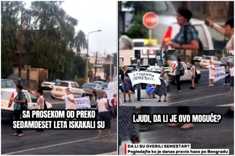 Која ли су година ови "студенти"? Погледајте ко је јуче блокирао Београд на два места (ВИДЕО)