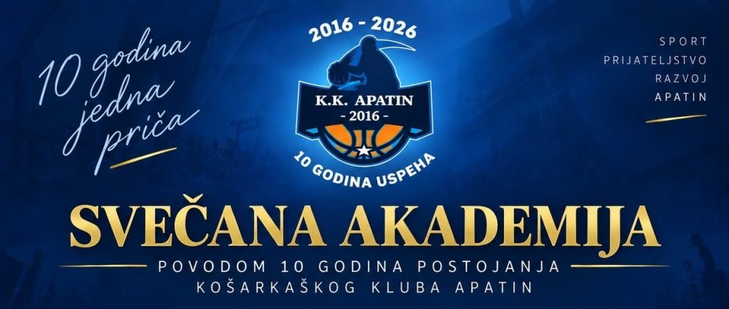 Свечана академија поводом деценије постојања КК „Апатин“ 20. септембра